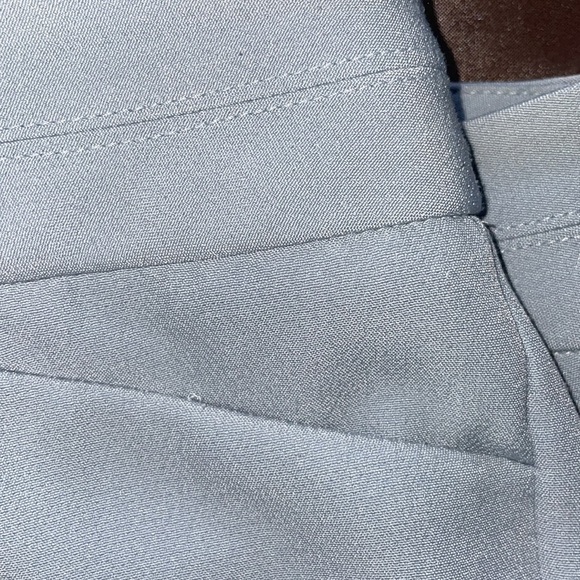 B Design Light Fog Blue Gray Tailored Pants Trousers Straight Leg Size 12 - Picture 9 of 12